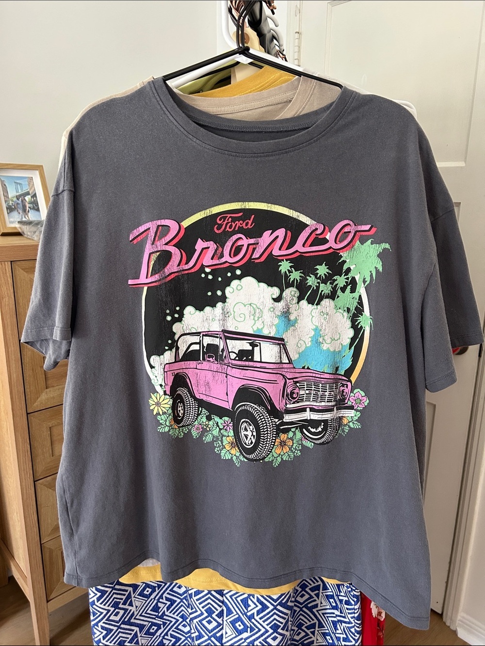 Ford Bronco Tee. Best for size large. PTP 24”. Signs of wash wear
